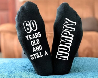 Funny Rude 60th Birthday Socks - 18th 21st 30th 40th 50th 60th (and still a numpty) - Men's and Ladies Novelty Birthday Gift