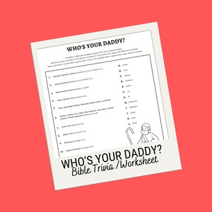 Whos the daddy worksheet