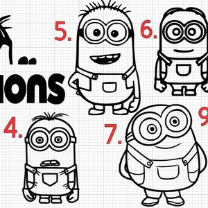 Minions Decals! Car Stickers, bumper stickers, vinyl cricut decals