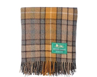 Pure new wool tartan sofa throw rug picnic blanket by BRONTE BUCHANAN 