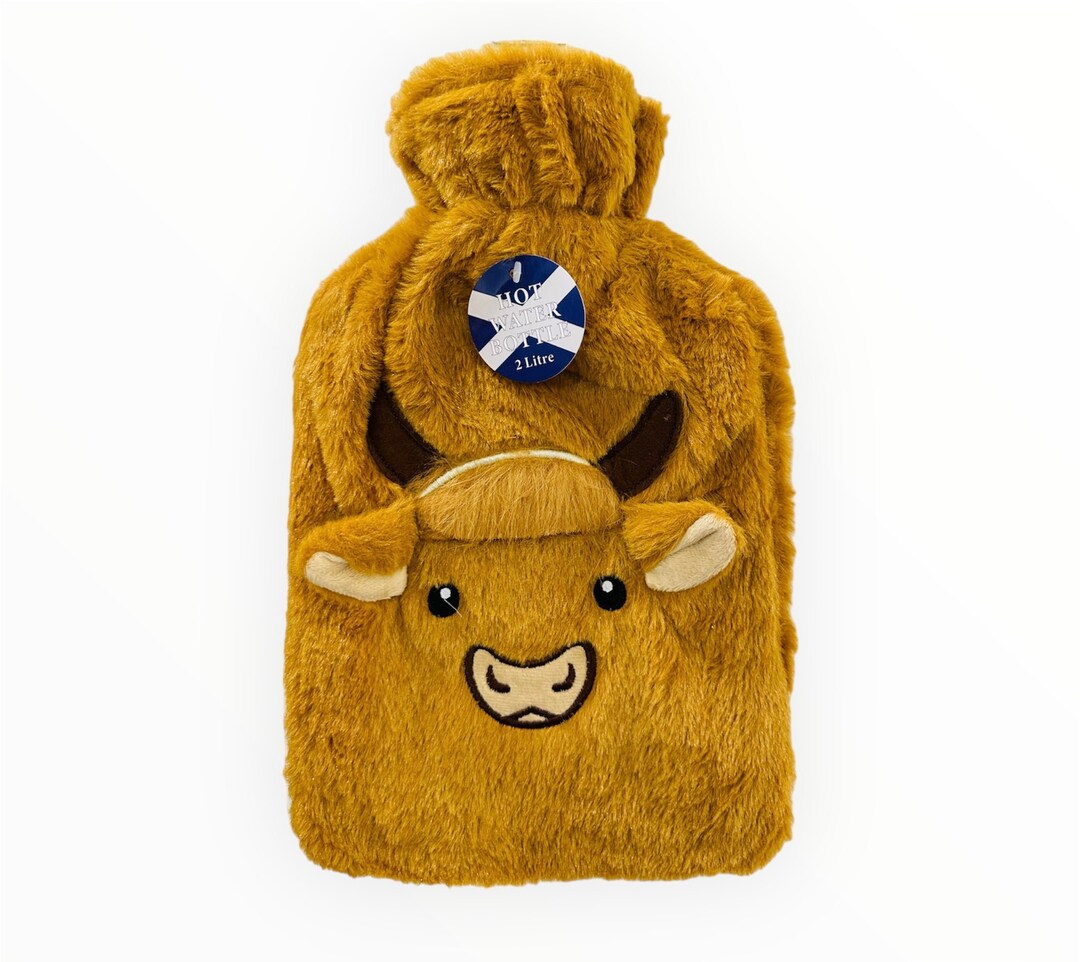 Highland Cow Hot Water Bottle 500ml & 2L Available Bed Warmer Winter