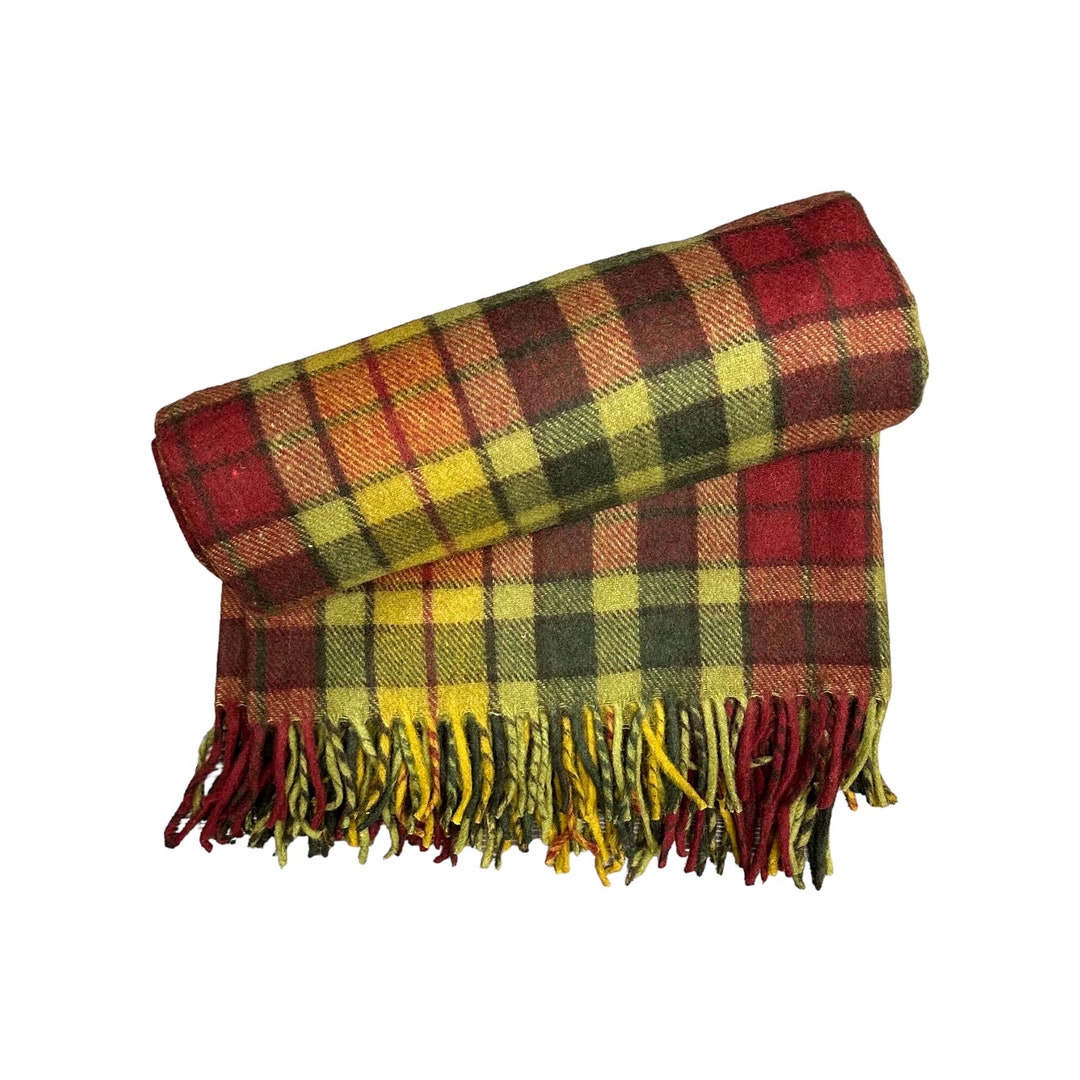 100 Wool Tartan Blanket Autumn Buchanan MADE IN SCOTLAND Etsy