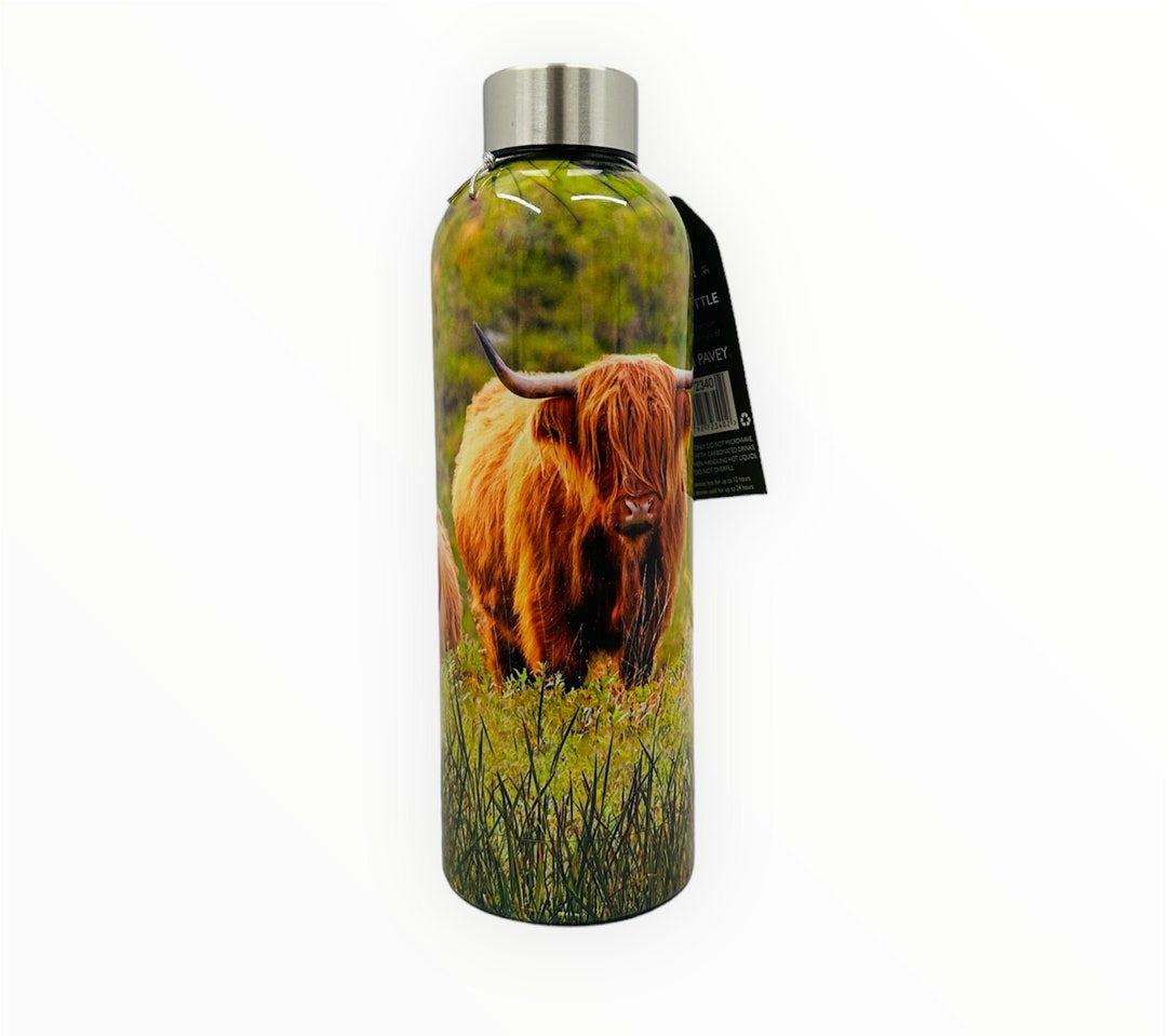 Eco Friendly Highland Cow Water Bottle Etsy