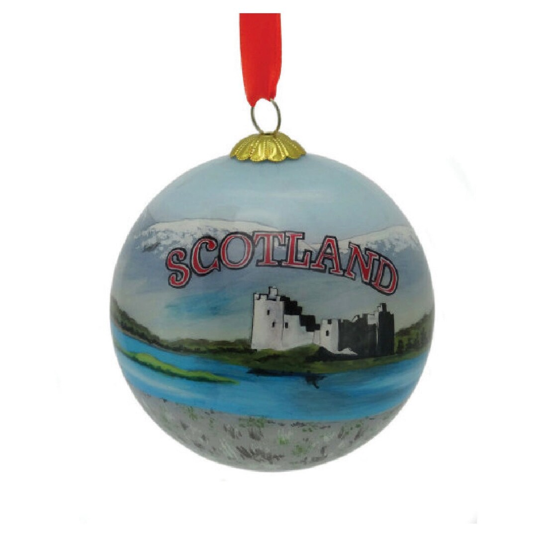 Hand Painted Scotland Christmas Tree Decoration Christmas Bauble Etsy