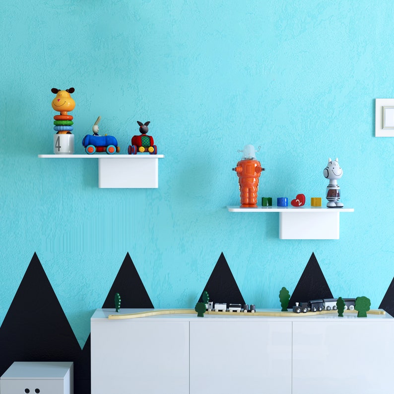 Floating Shelves No Brackets Set of 2 Wall Shelves Mounted Etsy