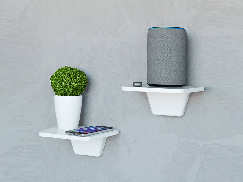 Minimalist Floating Shelves Set of 2 White Floating Shelves Etsy