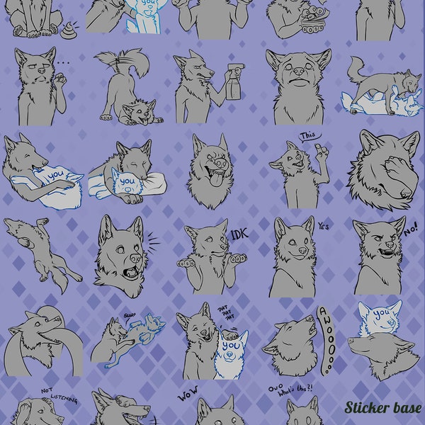 YCH Telegram Sticker Set 'Wolf'