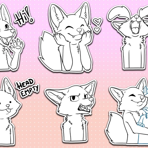 YCH Telegram Sticker Set Cute 'Fox' DIY