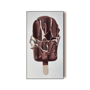 Eis Kunst Großes original Ölgemälde Popsicle Kunst Dessert Kunst Eis Wand Kunst Zeitung Kunst Food Art