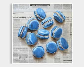 Macarons painting Original oil painting Dessert painting Sweets wall art Food painting