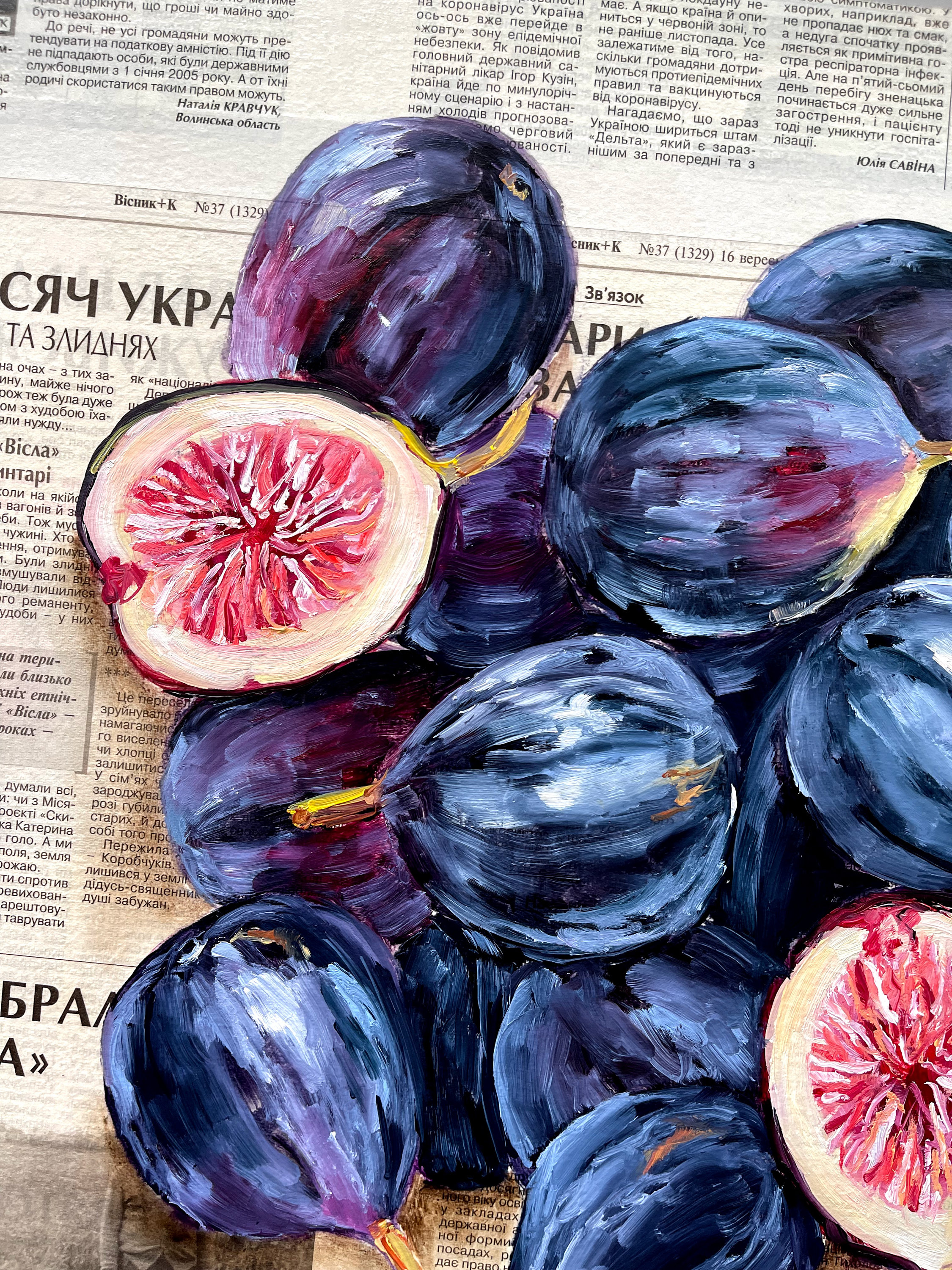 油彩画 静物画 イチジク 絵画 果物 F20