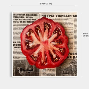 Tomatmålning Tomatkonst Tidningskonst Matmålning Grönsaksmålning Fruktmålning bild 9