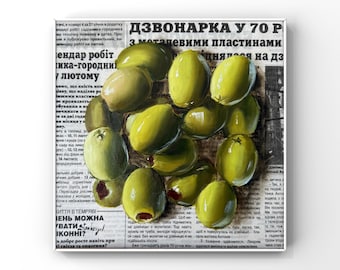 Olives Original Oil painting Food wall art Kitchen realistic Greece cafe decor Farmhouse aesthetic trendy 3d Dinning room gift for mom