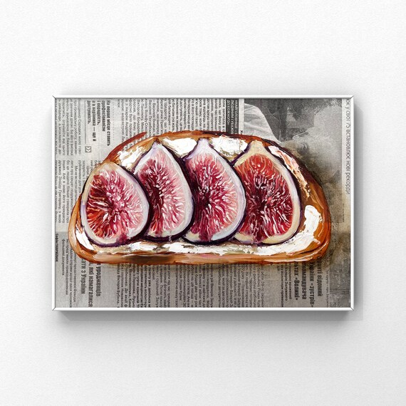 Figs Art Fruit Wall Art Figs Wall Art Newspaper Art Fruit Etsy