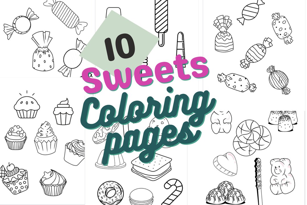 Printable Sweets Coloring Pages/candy Coloring Pages/food - Etsy
