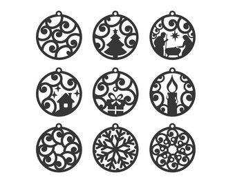 18 Christmas Ornament SVG Bundle Cut File
