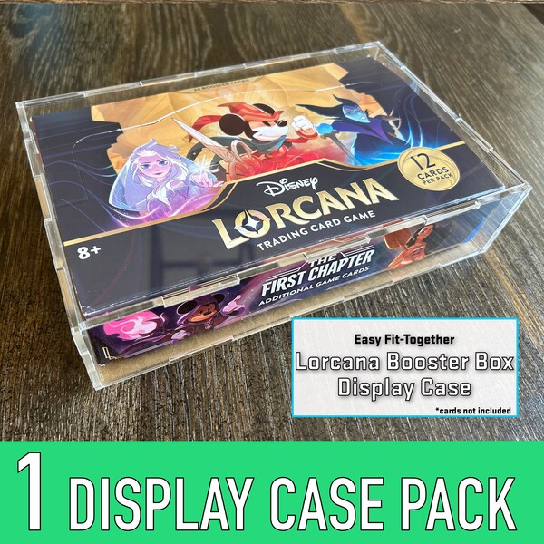 Acrylic Display Case for sealed Disney Lorcana Bootser Box. Protective Display Box Fits The 1st Chapter Box Case. Easy-Fit No Glue Assembly!