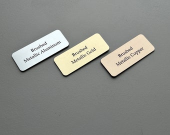 Custom Engraved Brushed Metallic Plate (2"x3") - Personalized Plaque with Adhesive
