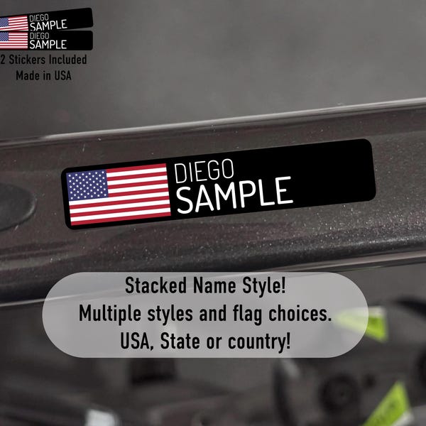 Custom Bike Name Stickers: Waterproof  Decals Stacked Name Style