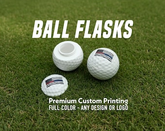 Custom UV Printed Shot-Flask Golf Balls | Personalized Photo Logo Text Bachelor Party Gift