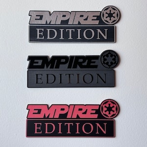 Empire Edition Laser Engraved Car Emblem: Brushed Aluminum Acrylic