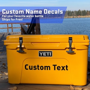 Custom Decal Name Tag For your Cooler or TUMBLER Make Your Own Personalized Decal - Car Window Laptop Bottle Glassware Wedding Business Text