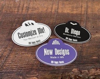 Personalized Haunted Mansion Cast Member Name Tag - Waterproof Cosplay Badge