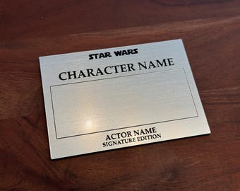 Star Wars Autograph Plaque: Brushed Metallic Prop Plate (3.5x2.5)