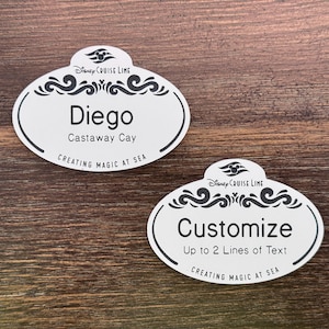 Personalize Your Cruise Cast Member Name Tags -Parks Inspired- Wearable & Waterproof too! Great for costuming and cosplay, DCL Castaway Club