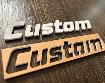 Custom Car Name Emblem: Stencil Font, Peel & Stick