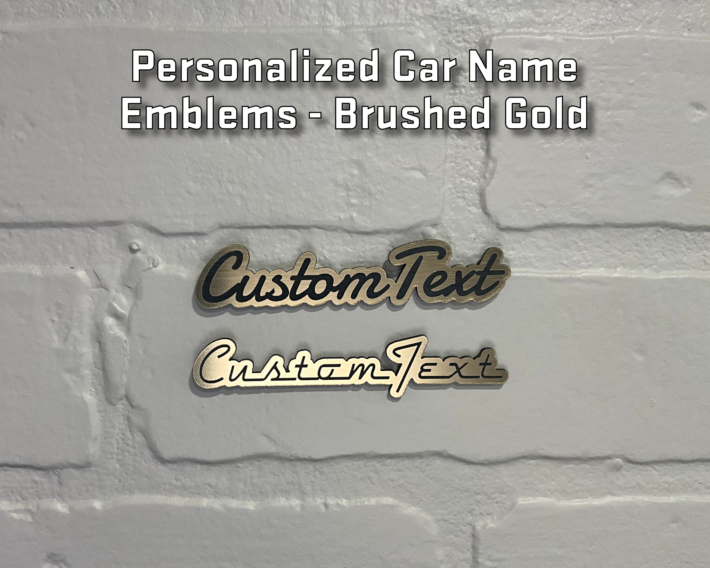 Custom Name Emblems Custom Engraved Car Emblem: Brushed Gold Personalized Name Badge - Etsy