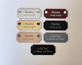 Custom Engraved Pet Memorial Plaque: Personalized Name, Adhesive Backing