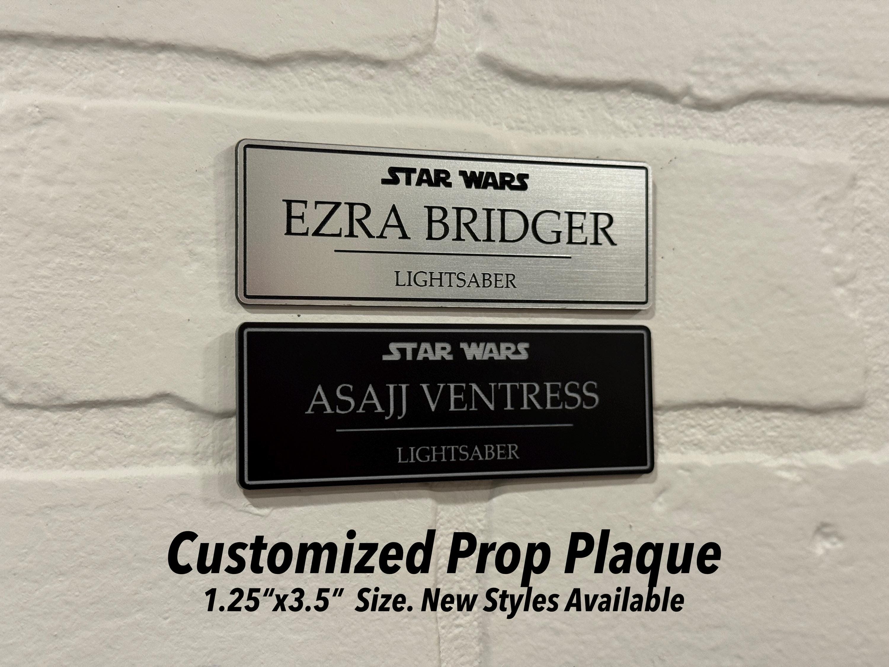 Custom Name Plate for Lightsaber Display – Brushed Metal Look