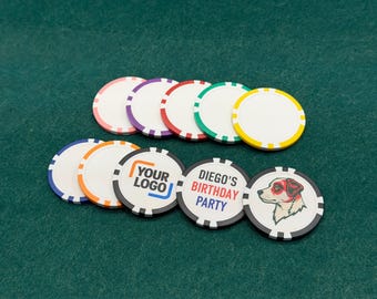 20 Custom Poker Chips – Full Color Logo, Personalized Gifts