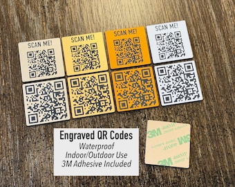 Engraved QR Code Stickers – Business, WiFi, Website Customization