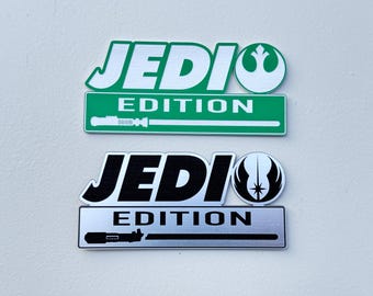 Laser Engraved JEDI EDITION Car Emblem: UV Resistant Badge
