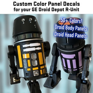 Stickers for GE Droid Panels - Custom fit high quality decals to retheme your Droid Depot Droid. Fits all R-Unit and SK-620 Droids
