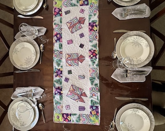 White Christmas Present Table Runner