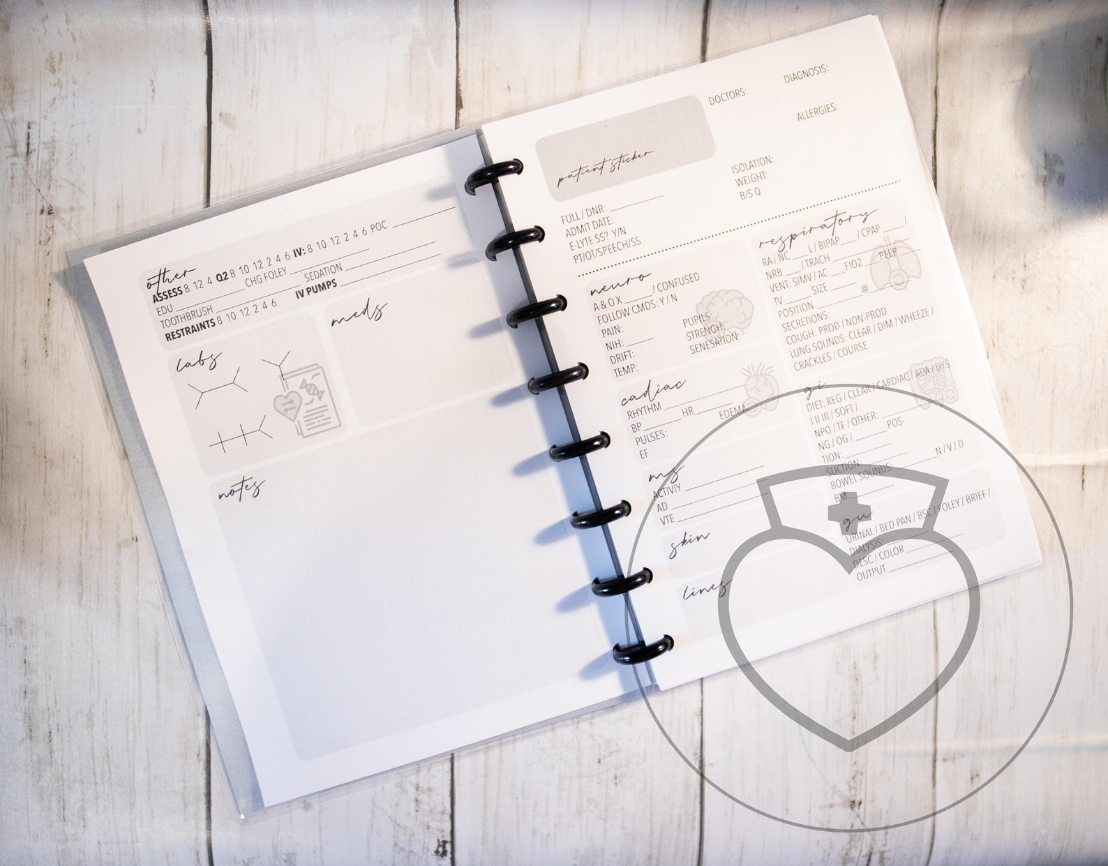 Nursing report book / nurse report sheet / single patient Etsy