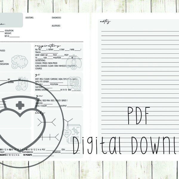 Nursing Report Book Etsy