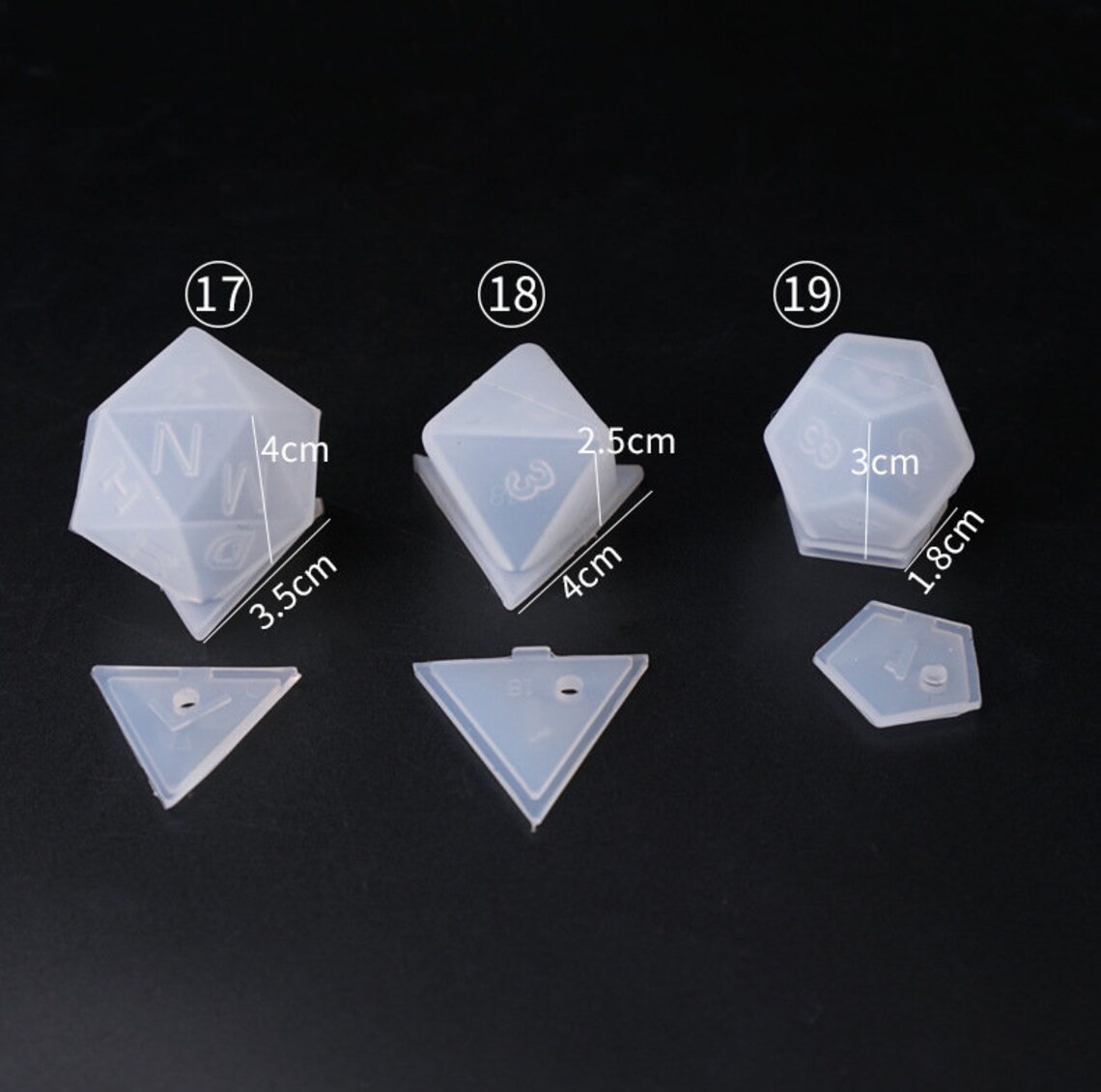 7Pcs DnD Dice MoldResin Dice Molds Set19 Styles Polyhedral Etsy