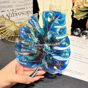 Monstera Leaf Coaster Silicone Mold-Monstera Leaf Coaster Resin Mold-Large Monstera Leaf Tray Mold-Palm Leaf Resin Mold-Cup Mats Mold