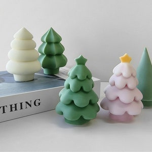 4 Styles Christmas Tree Candle Mold-Star Christmas Tree Candle Mold-Christmas Candle Silicone Mold-DIY Aromatherapy Plaster Mold