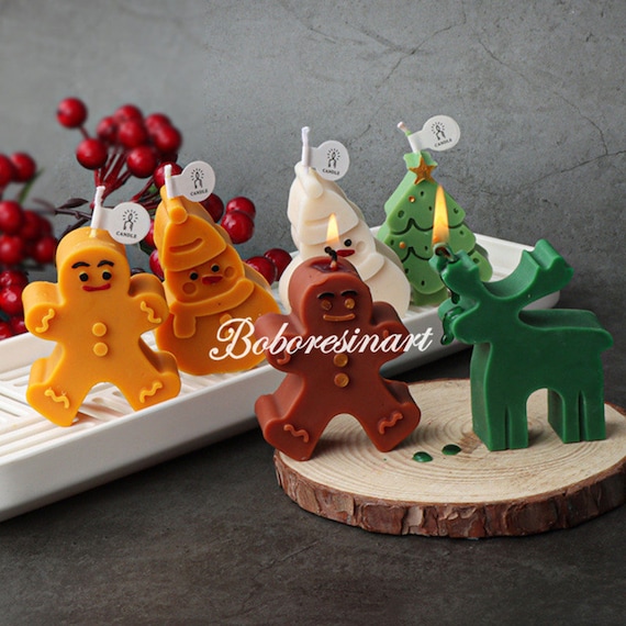 Christmas Silicone Molds For Baking Large Christmas Tree Holiday Silicone  Molds 3D Shape Gingerbread Man Candy House Pine Tree Silicone Molds for  Soap