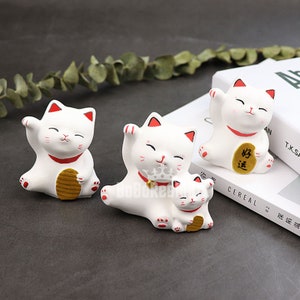 Lucky Cat Silicone Mold-Lucky Cat Resin Mold-Cartoon Cat Keychain Mold-Lucky Cat Colgante Mold-Aromaterapia Molde de yeso