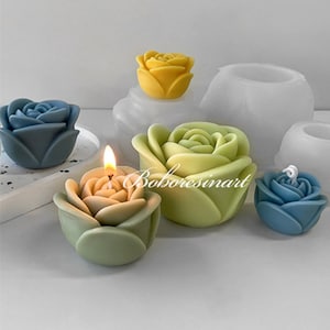 3D Rose Candle Silicone Mold-Rose Flower Candle Mold-Valentine&#39;s Day Rose Candle Mold-Beautiful Flower Resin Mold-Plaster Home Decor Mold