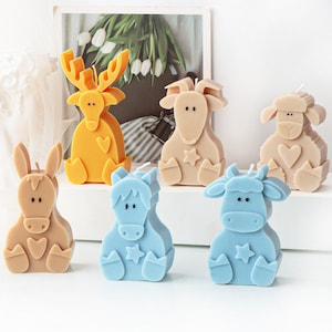 20 stili Stampo in silicone per animali-Stampo per candele per animali dei cartoni animati-Pollo Asino Coniglio Stampo per candele Alce-Stampo per sapone fatto a mano-Stampo in gesso per aromaterapia