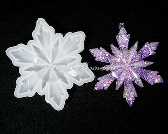Christmas Snowflake Silicone Mold-Snowflake Pendant Resin Mold-Snowflake Keychain Mold-Silicone Snowflake Mold-Epoxy Resin Art Mold