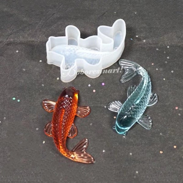 Lucky Koi Silikonform-Koi Schlüsselanhänger Resin Mold-Koi Fisch Halskette Mold-Koi Anhänger Schmuckherstellung Form-Epoxidharz Kunst-Geschenk für Sie
