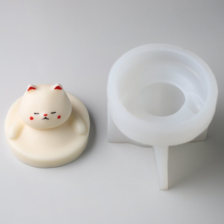 Lucky Cat Silicone Moldlucky Cat Candle Moldcartoon Cat Etsy